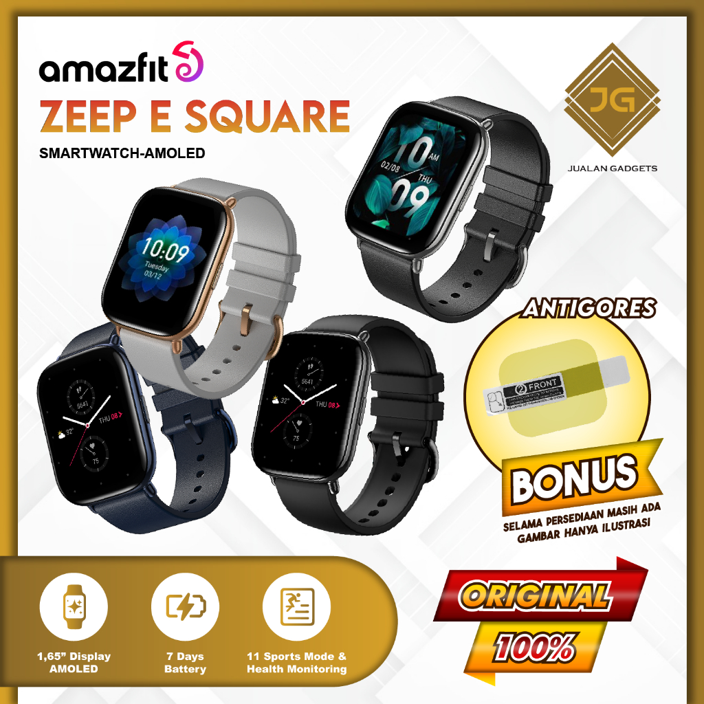 Jual Amazfit Zeep E Square Smartwatch AMOLED 5ATM SpO2 | Shopee Indonesia