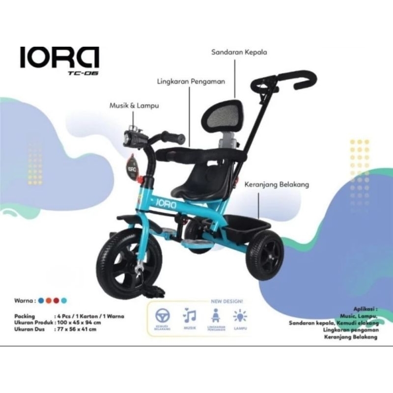 Jual Sepeda Anak Roda 3 Pmb Iora TC-06 Roda tiga | Shopee Indonesia
