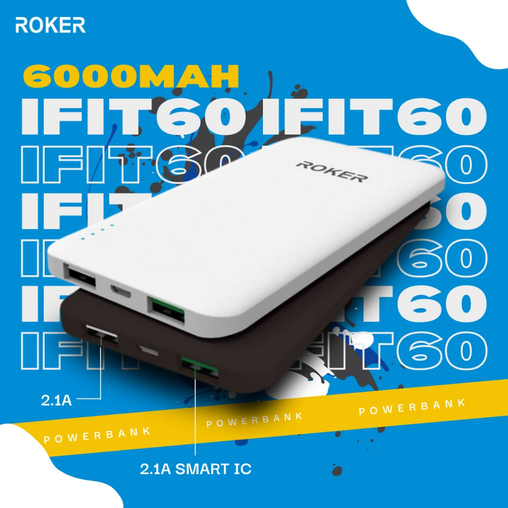 Jual POWERBANK ROKER IFIT60 6000MAH SLIM Shopee Indonesia