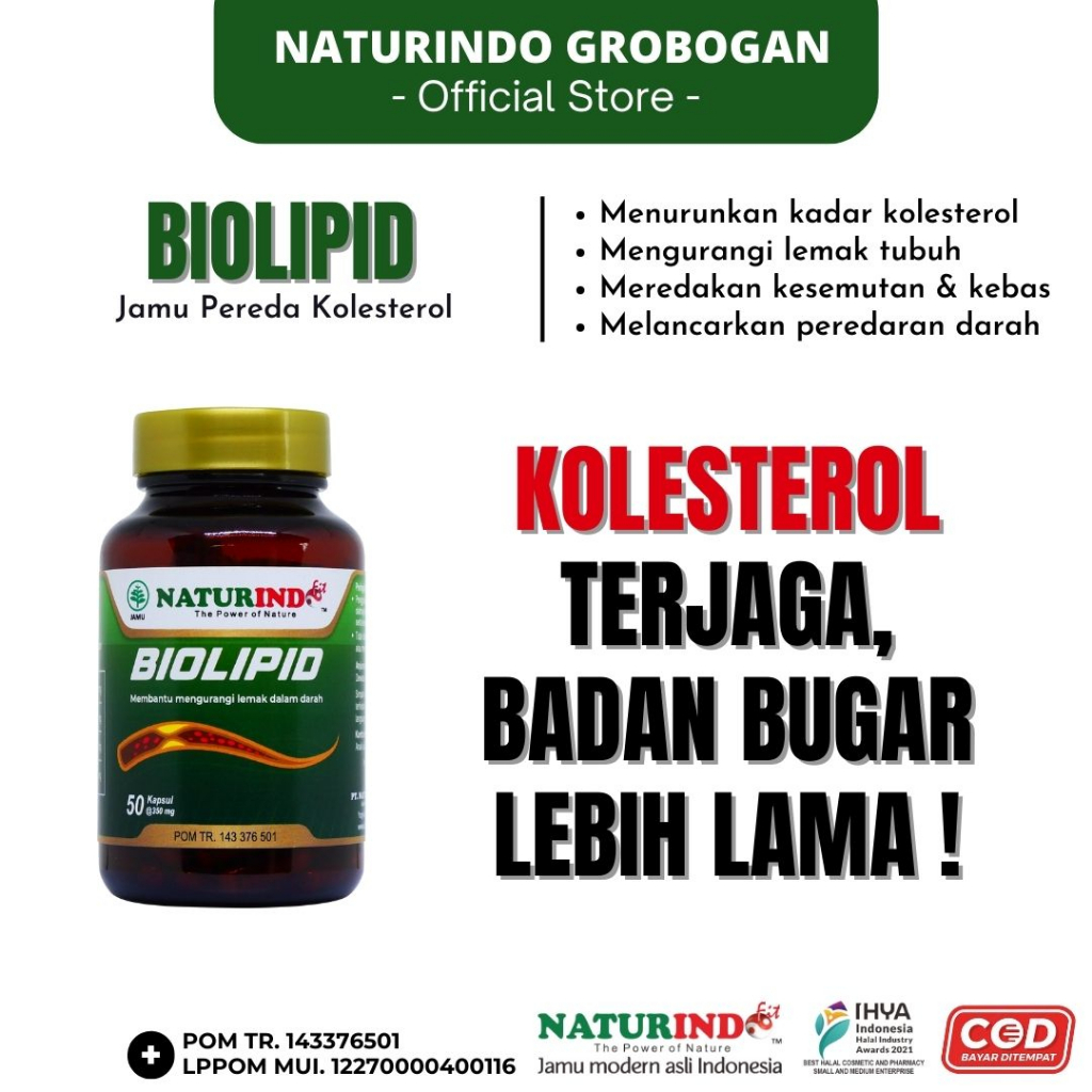 Jual Biolipid Naturindo Original Jamu Pereda Kolesterol Obat Herbal