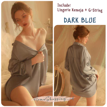 Kemeja Bigszie Wanita Kemeja Lingerie Oversize Baju Tidur Satin Wanita Lingerie Satin Baju Sexy