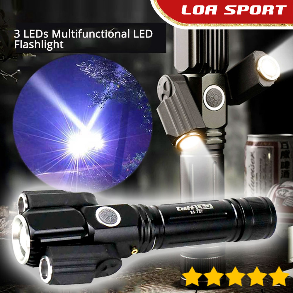 Jual Senter LED 3 Arah Telescopic Zoom Cree T6 + 2 x XPE 1500LM ...