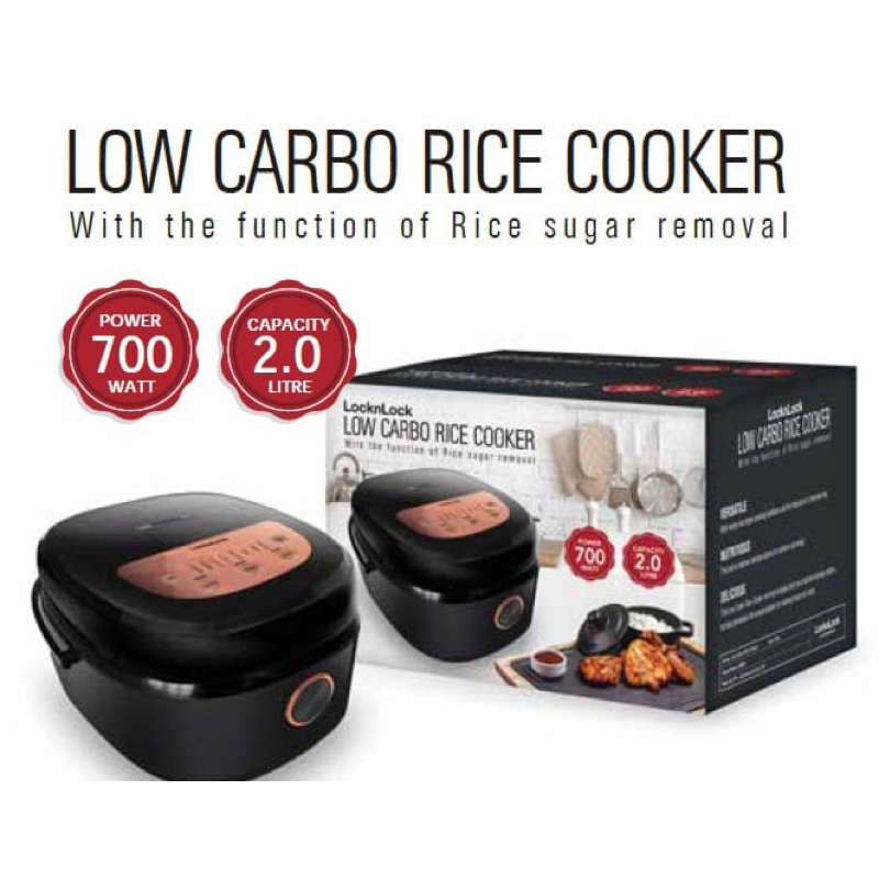 Jual NEW LocknLock EJR328BLK Rice Cooker Digital Low Carbo 2 Liter