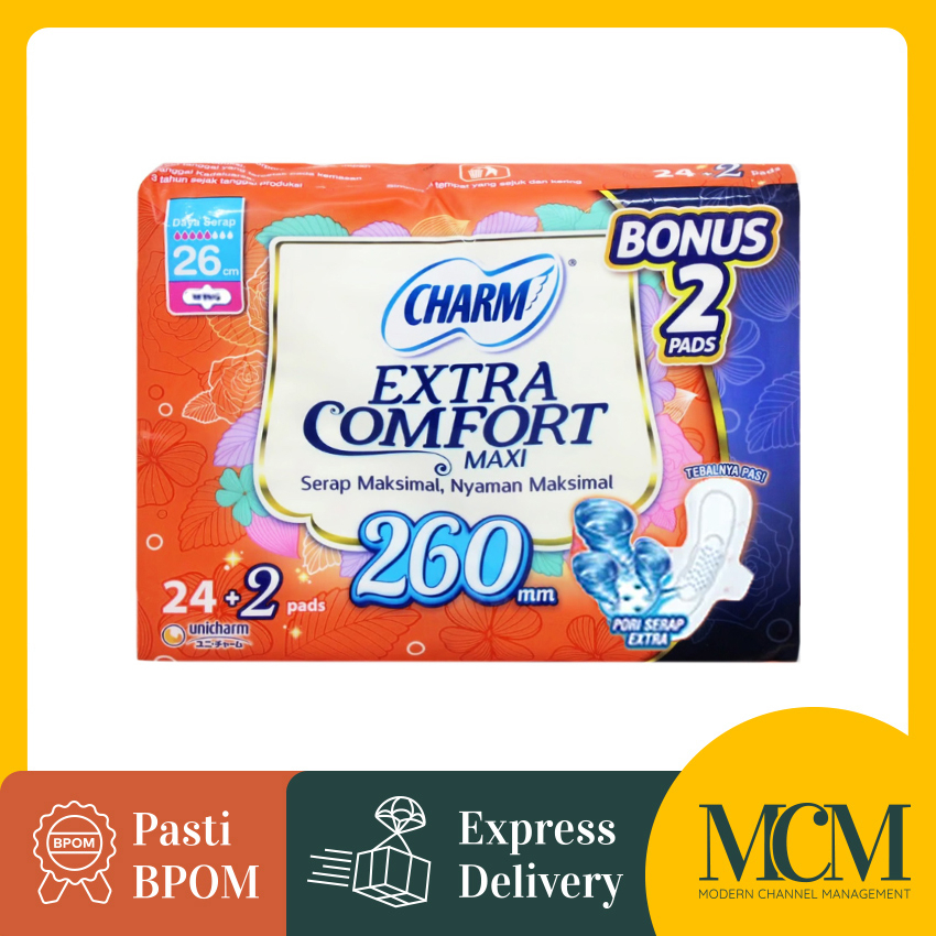 CHARM Extra Comfort – Non Wing 26cm-Pembalut Wanita & Panty Liner