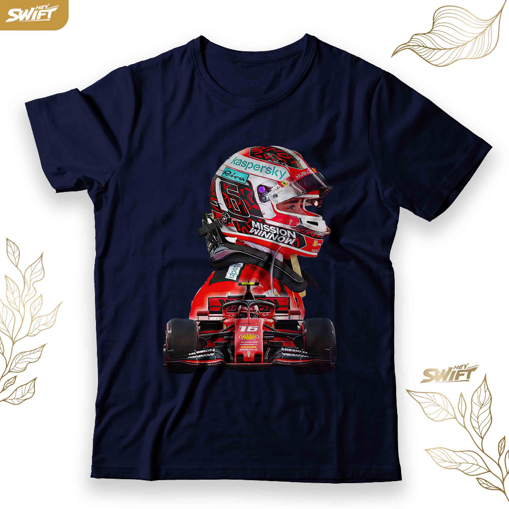 KAOS charles leclerc victorious f1 driver scuderia ferrari TSHIRT BAJU  DISTRO