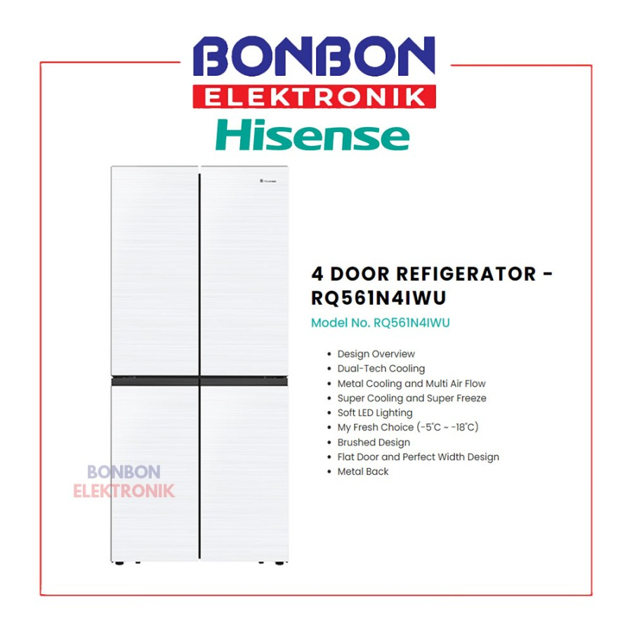 Jual Hisense Kulkas Side By Side Pintu Liter Rq N Iwu Rq