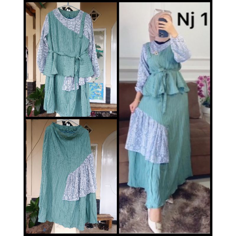 Jual Setelan Rok Setrok I dorthe New Sage | Shopee Indonesia
