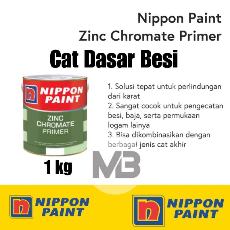 Jual Cat Dasar Besi AntiKorosi Zinc Chromate Primer 1 Kg Nippon Paint