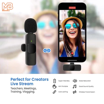 Microphone Wireless M12XLapel MIC Clip On Vlog Smartphone