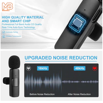 Microphone Wireless M12XLapel MIC Clip On Vlog Smartphone