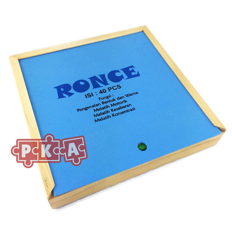 Jual Mainan Edukasi Anak Kayu Ronce Box 40pc Balok Tali Ronche Lacing ...