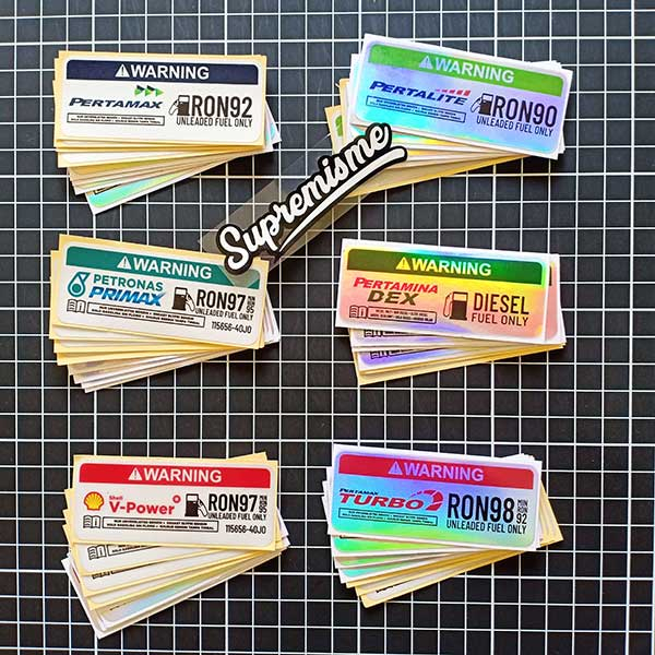 Jual Stiker Bahan Bakar Pertamax RON | Sticker UNLEADED FUEL ONLY ...