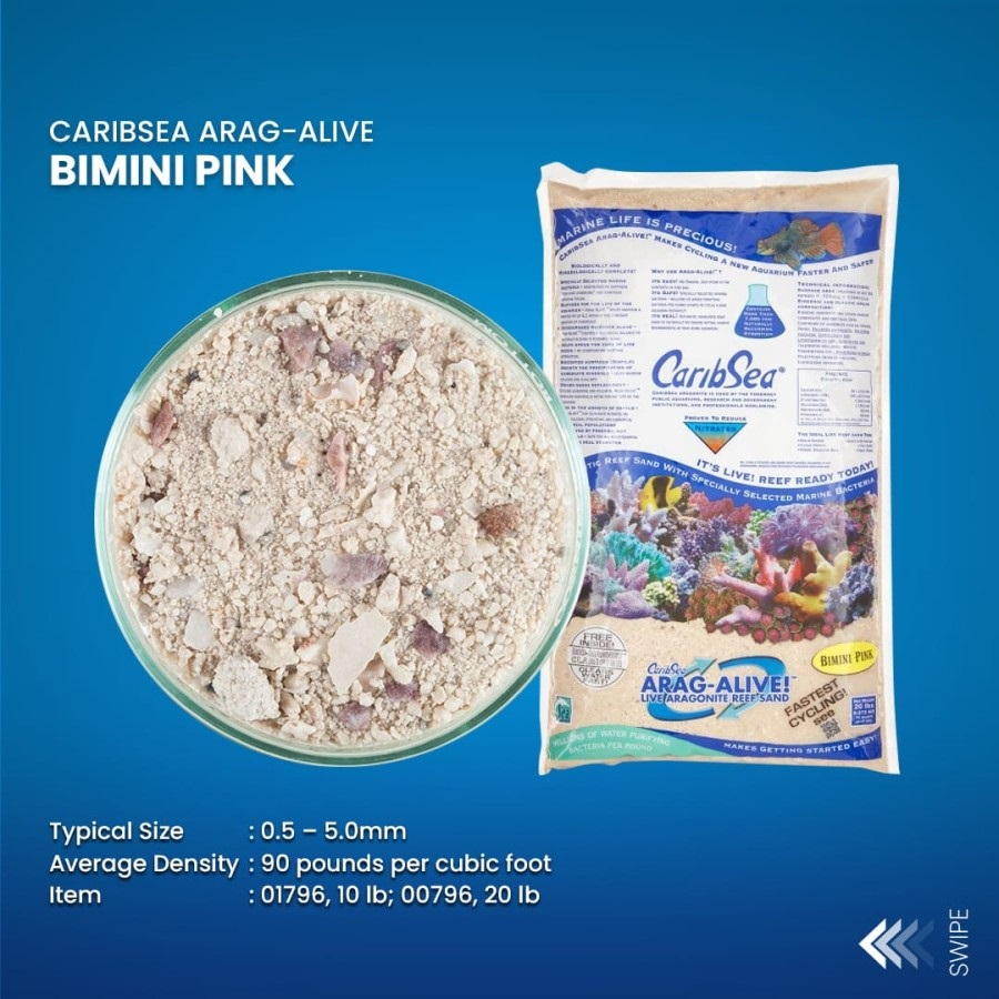 Jual CaribSea AragAlive Bimini Pink Live Sand Pasir Air Laut