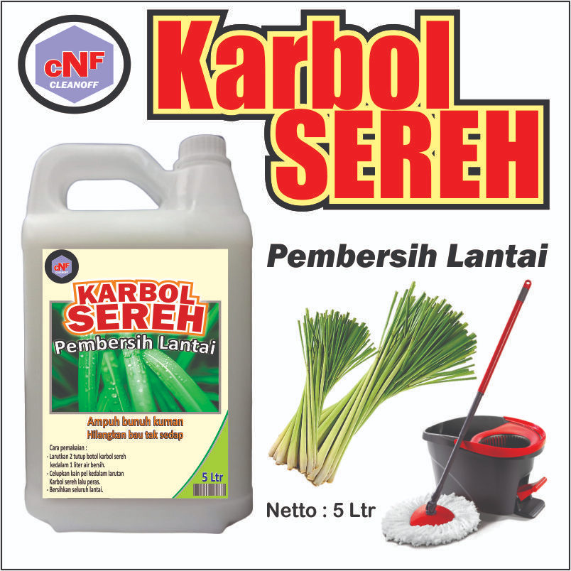 Jual Promo Karbol Pembersih Lantai Aroma Sereh Netto 5 Liter