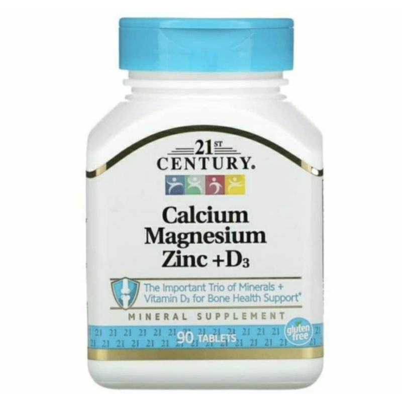 Jual 21st century calcium magnesium zinc d3 calmagzinc 90 tabs | Shopee ...