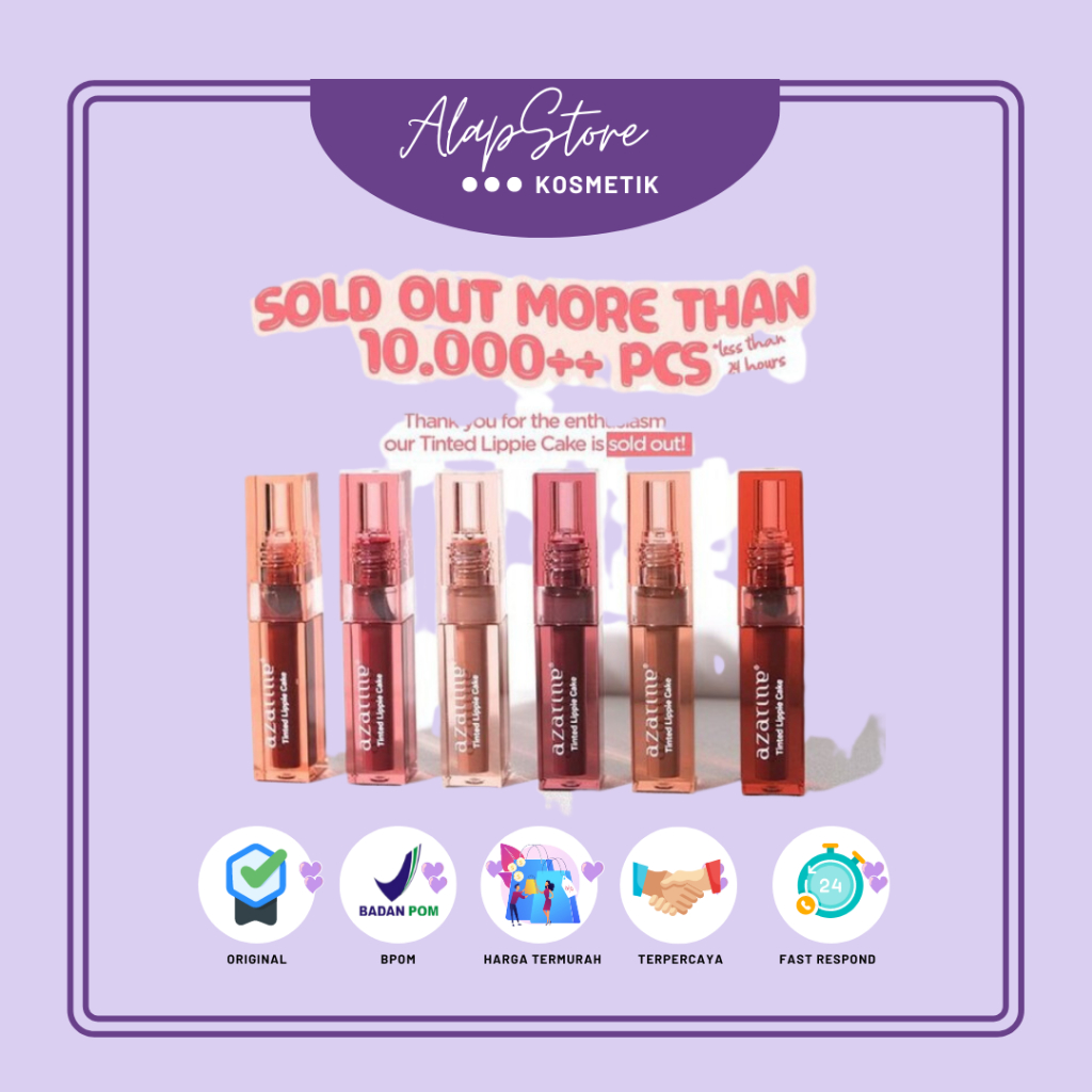 Jual Azarine Lippie Cake Liptint Shade 01 - 09 | Shopee Indonesia