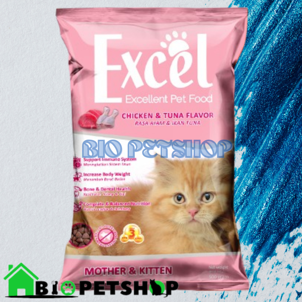 Jual Excel Kitten 500 gram Makanan Kucing Excel Mother and Kitten ...