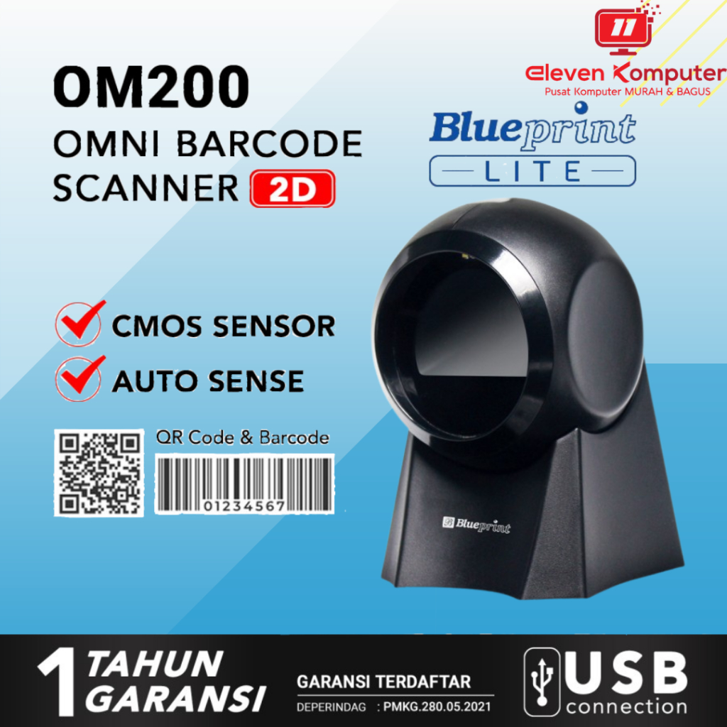 Jual BARCODE OMNI SCANNER 2D OM200 BLUEPRINT Shopee Indonesia
