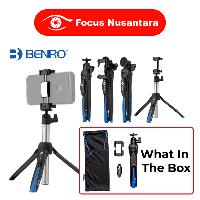 Jual Benro Bk15 Mini Tripod And Selfie Stick For Smartphone Shopee