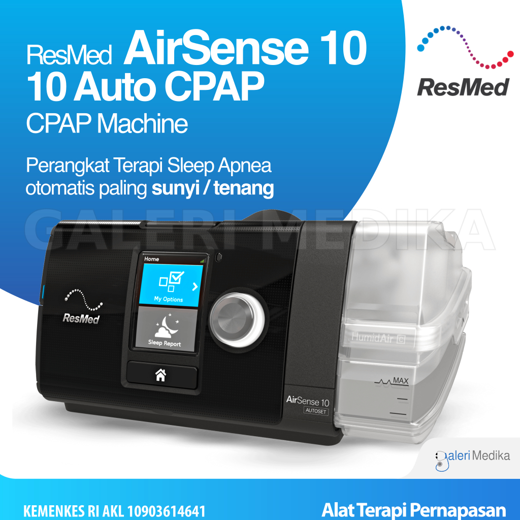 Jual ResMed AirStart 10 Automatic CPAP untuk Sleep Apnea Full Set ...
