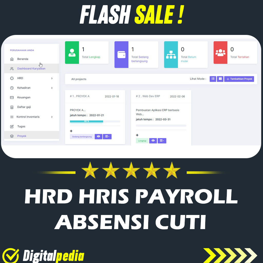 Jual Aplikasi Berbasis Web HRD HRIS Payroll dan Penggajian Absensi Cuti ...