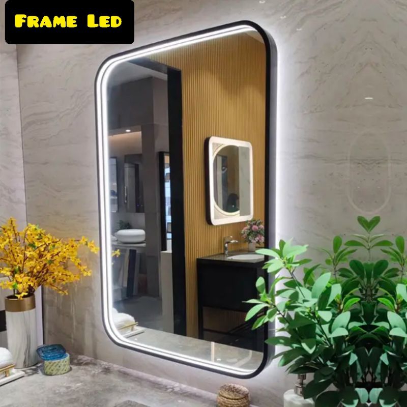 Jual Cermin Frame Besi Cermin Kamar Mandi Dinding Wastafel | Shopee ...