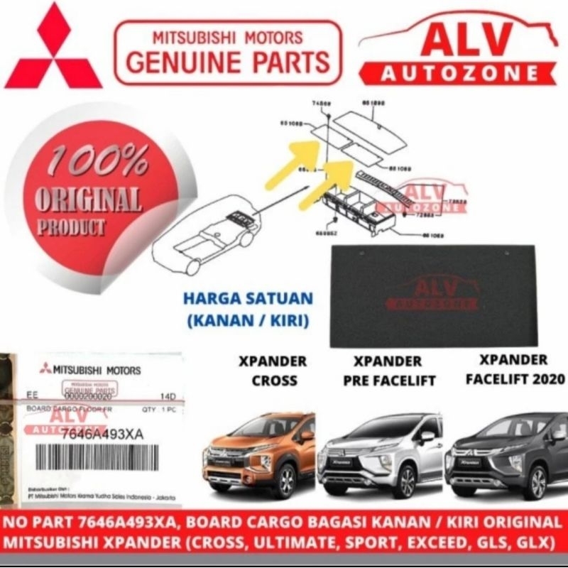 Jual HARDBOARD PAPAN KOTAK BAGASI KANAN / KIRI ORIGINAL MITSUBISHI