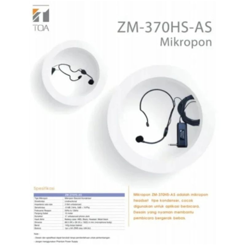 Jual Mic Jepit Headset/Mic imam Toa ZM 370 HS AS original Shopee