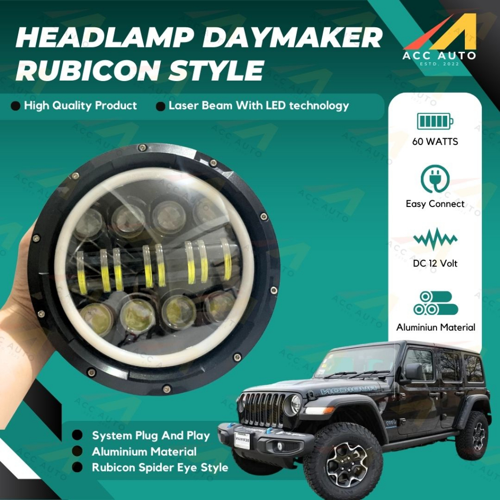 Jual Lampu Daymaker Led Spider Eye Inch Headlamp Untuk Jeep Rubicon