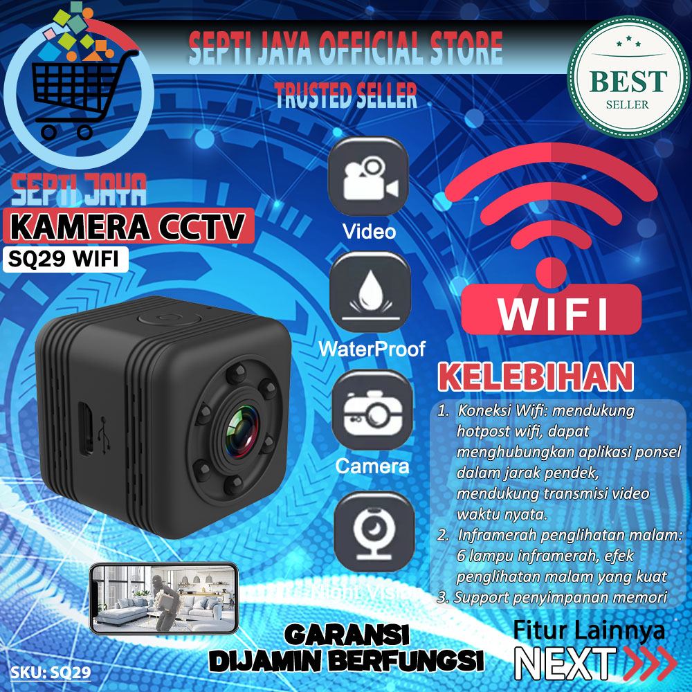 Jual SQ29 Wifi Mini Kamera HD Kecil Sensor Inframerah Camera Olahraga