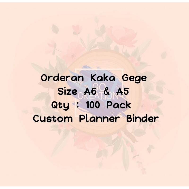Jual Orderan Kak Gege - Custom Design dan Cetak A6 & A5 | Shopee Indonesia
