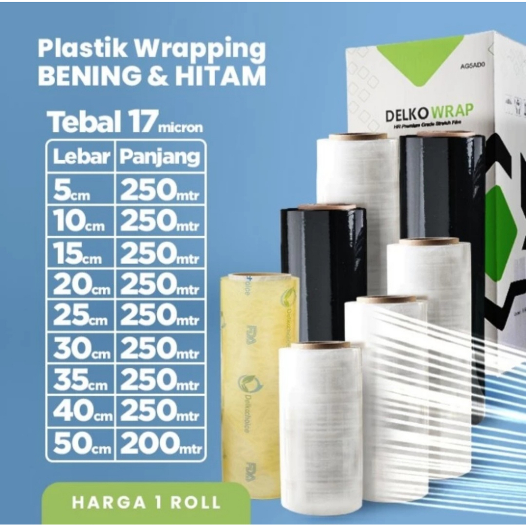 Jual Plastik Wrapping Barang Stretch Film Delkowrap | Shopee Indonesia