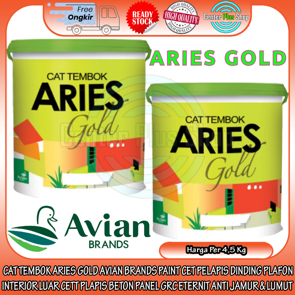 Jual CAT TEMBOK ARIES GOLD AVIAN BRANDS PAINT PAIL GALON 4,5 KG CET