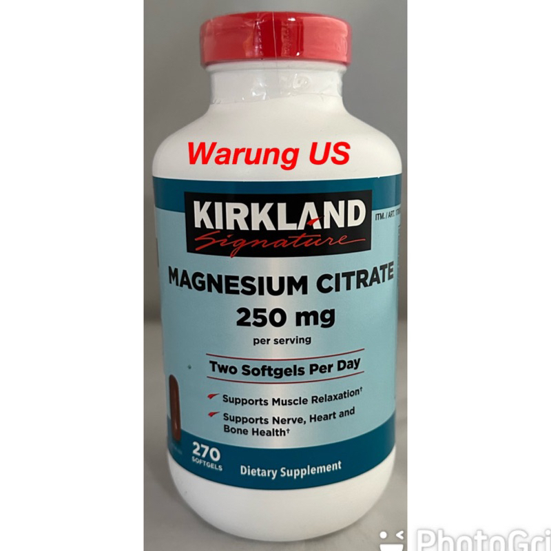 Jual Kirkland Magnesium Citrate 250mg isi 270softgels (Import USA
