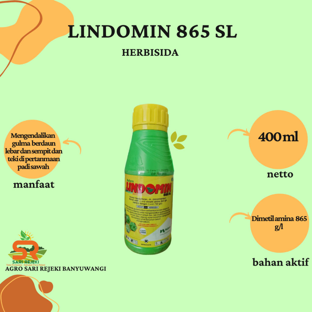 Jual LINDOMIN 865SL 400ML HERBISIDA Daun Sempit Dan Lebar | Shopee ...