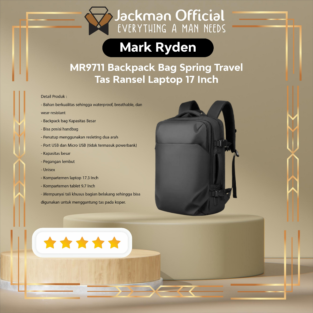 Jual MARK RYDEN MR9711 Backpack Bag Spring Travel Tas Ransel Laptop 17 ...