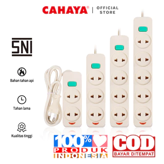 CAHAYA - Stop Kontak Kabel 2/3/4/5 Lubang & 1.5/3/5M / Stop Kontak Gepeng SNI / SC-752/3/4/5
