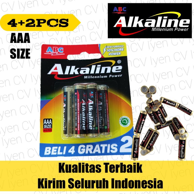 Jual Baterai AAA ABC Alkaline Isi 6 / Baterai ABC Alkaline A2 / Baterai ...