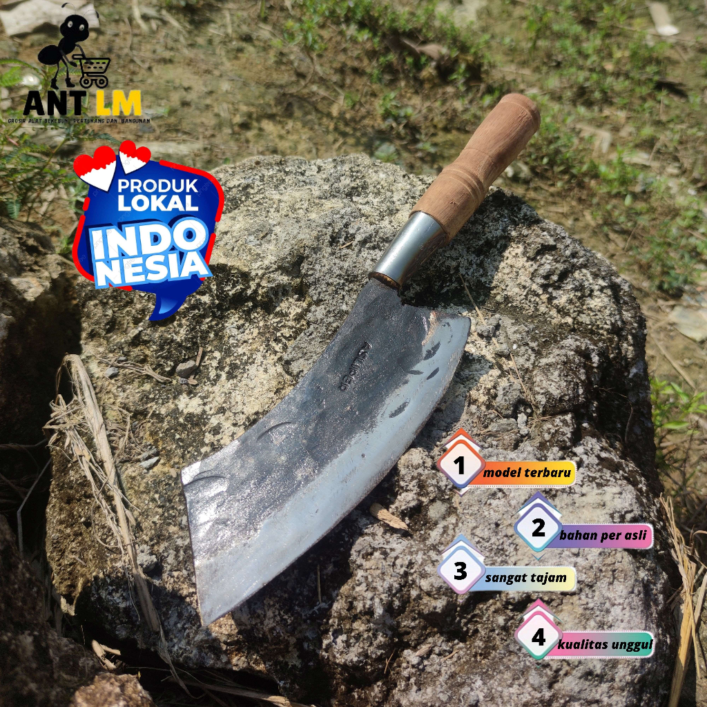 Jual Pisau Daging Bahan PER Gagang Kayu - Pisau Tulang Halus Potong ...