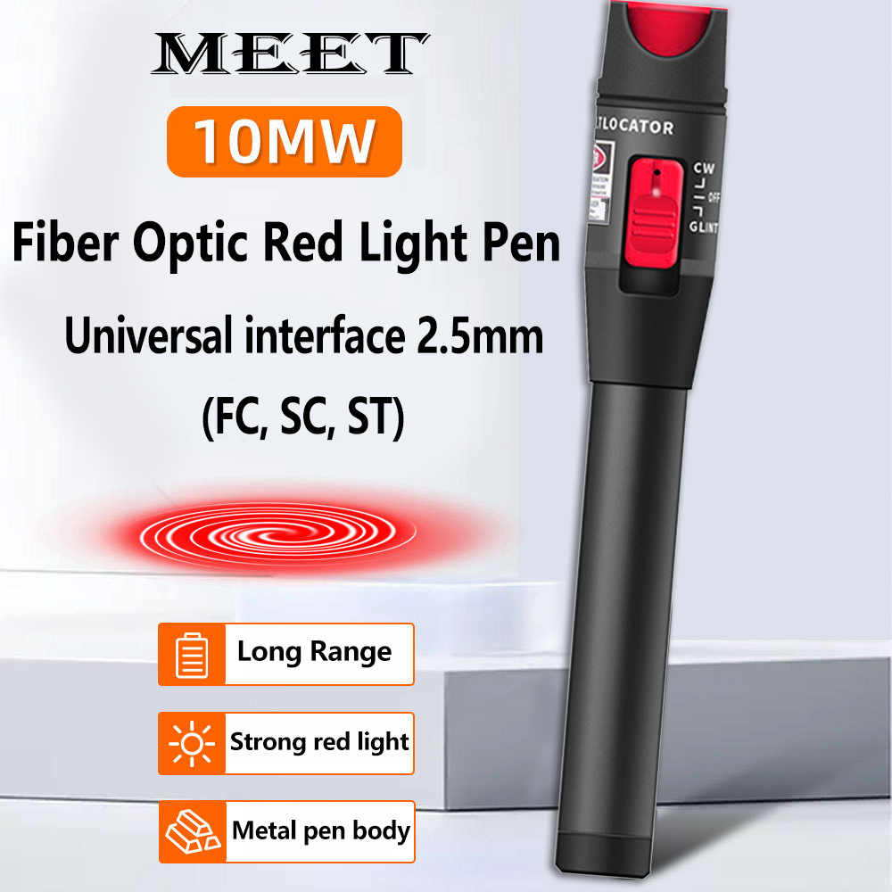 Jual Fiber optic red light pen, metal light pen, 10MW kilometer fiber