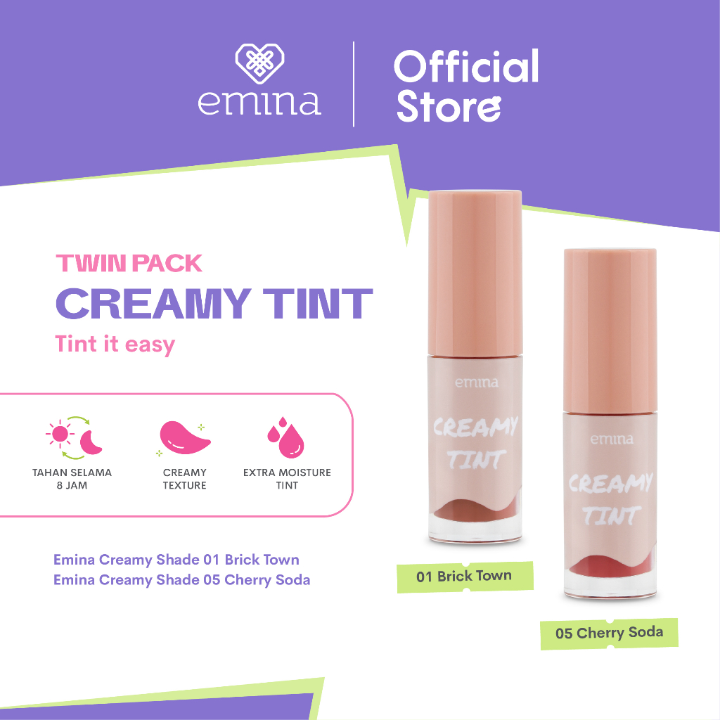 Jual Emina Creamytint Twin Pack Paket Lip Tint Matte Tahan Hingga 8 Jam Shopee Indonesia