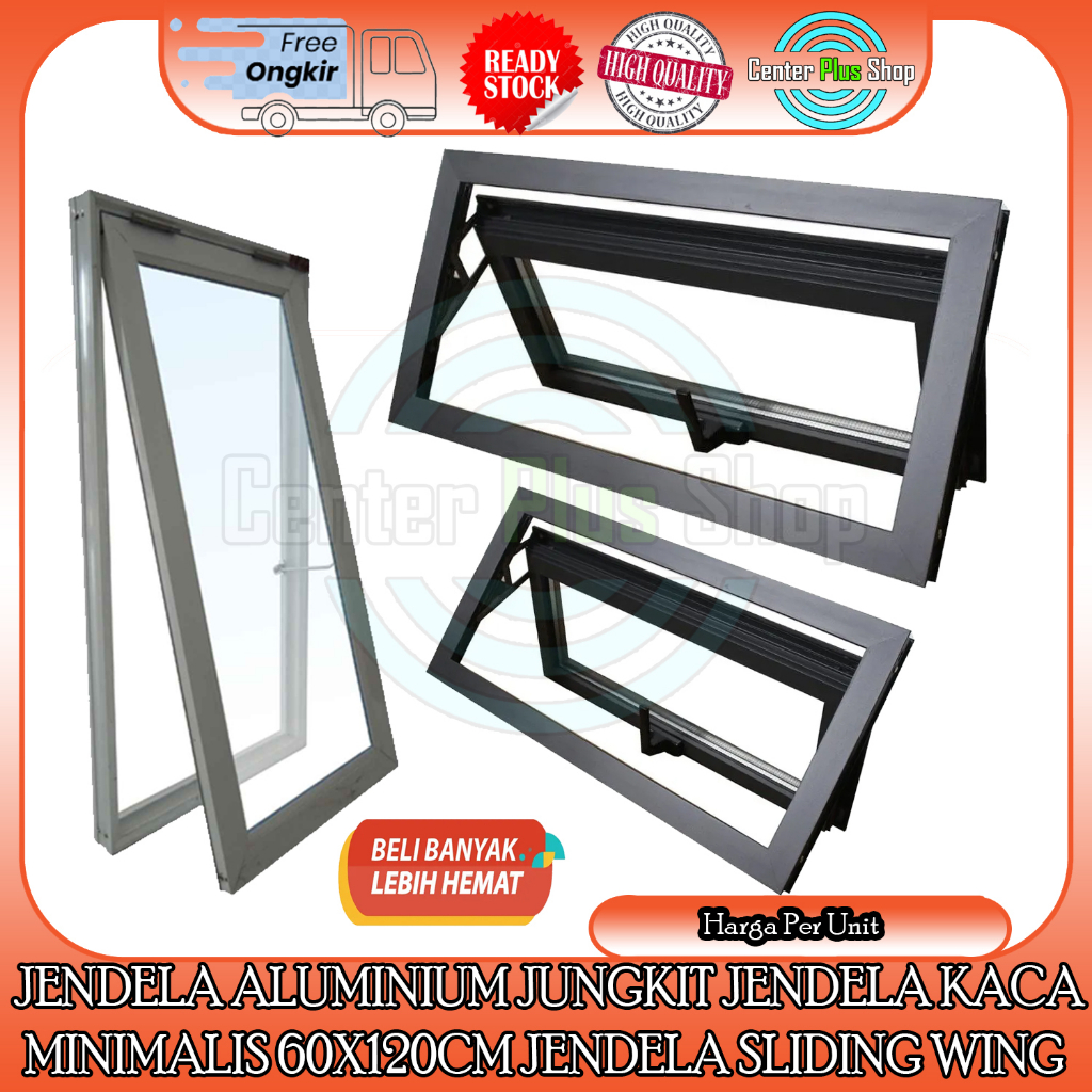 Jual JENDELA ALUMINIUM JUNGKIT SWING L60xT120 60x120 1 DAUN WINDOW ...