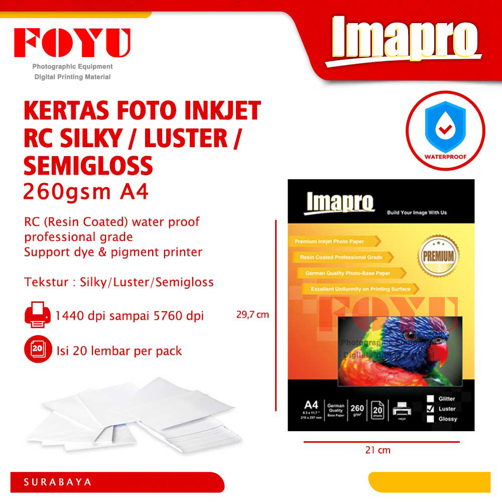 Jual Kertas Cetak Foto Picture Photo Paper Sheet Lembaran Mesin Printer Inkjet Imapro