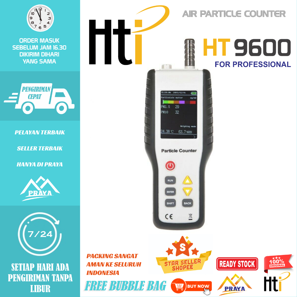 Jual HT9600 HT-9600 PM2.5 DETECTOR PARTICLE COUNTER AIR QUALITY MONITOR ...