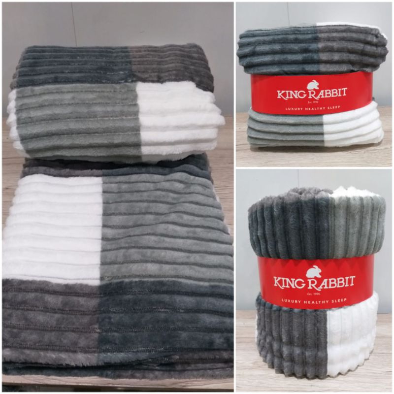 Jual King Rabbit Thermal Blanket Selimut Fleece 150 x200 cm Shopee