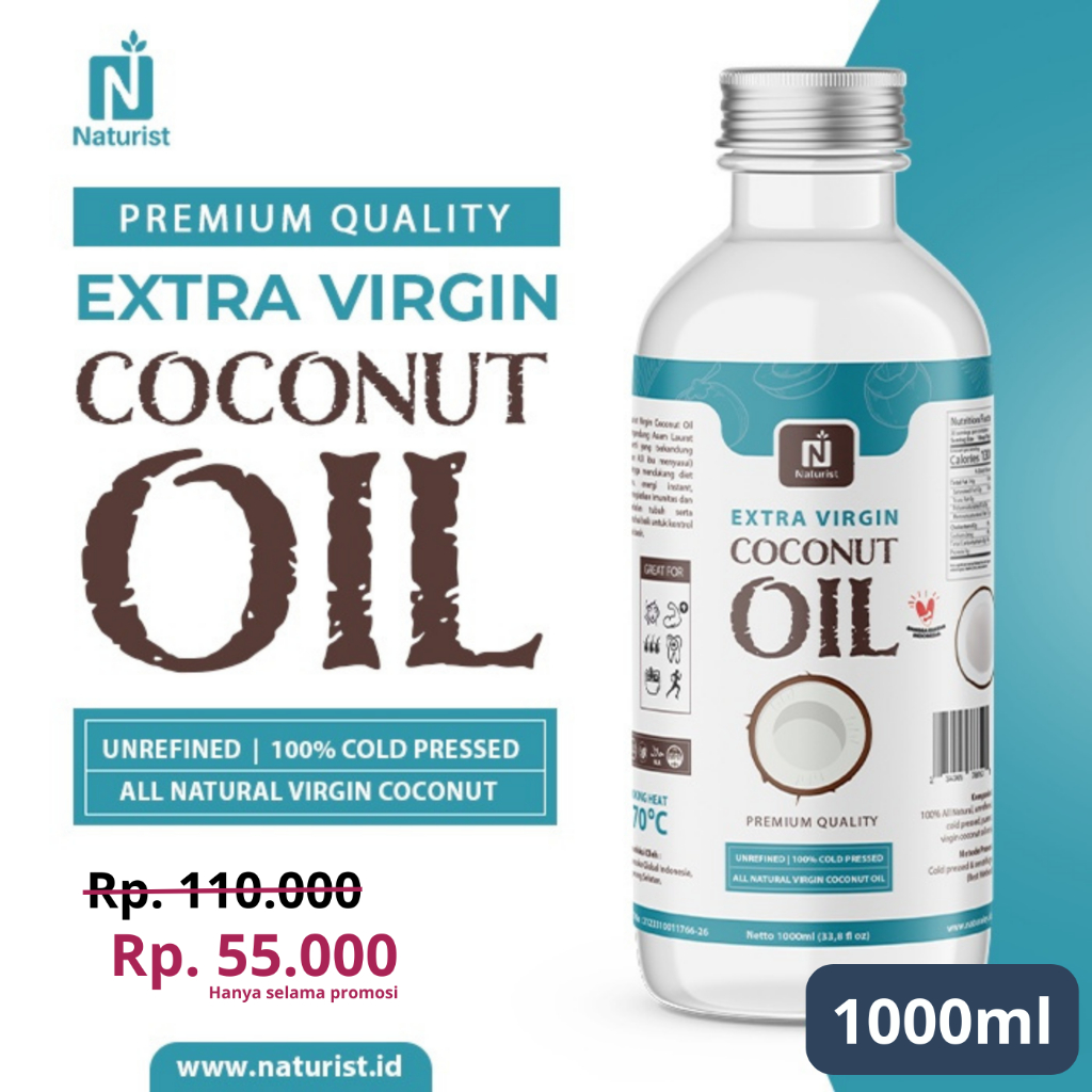 Jual Naturist Vco Virgin Coconut Oil Premium Liter Evco Extra