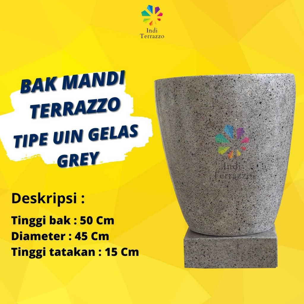 Jual Indi Terazzo Bak Mandi Keramik Teraso Uin Gelas Varian Grey Shopee Indonesia 