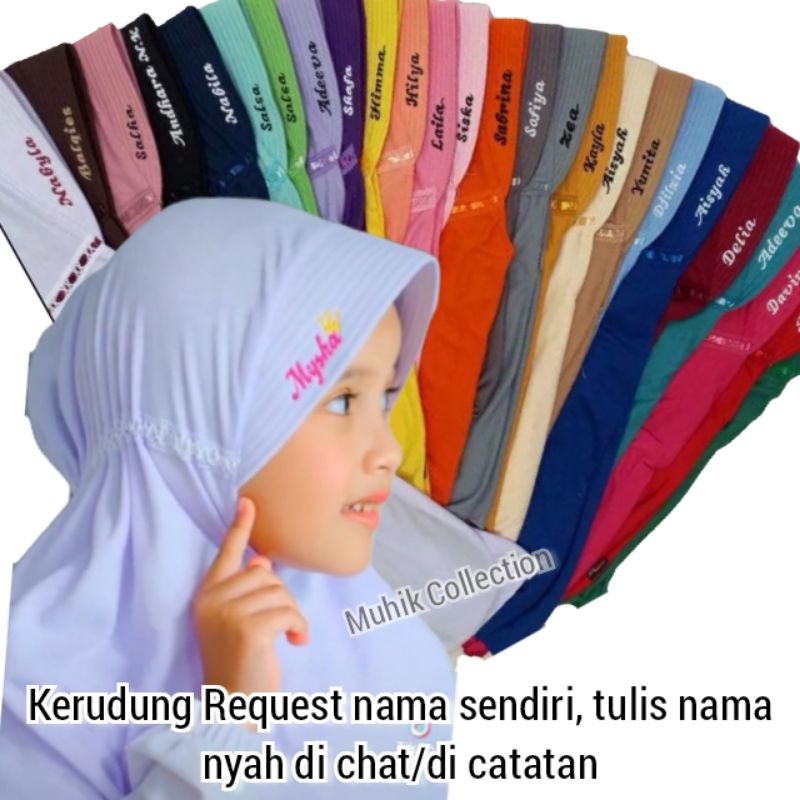 Jual HIJAB ANAK / KERUDUNG ANAK REQUEST NAMA / JILBAB ANAK SEKOLAH