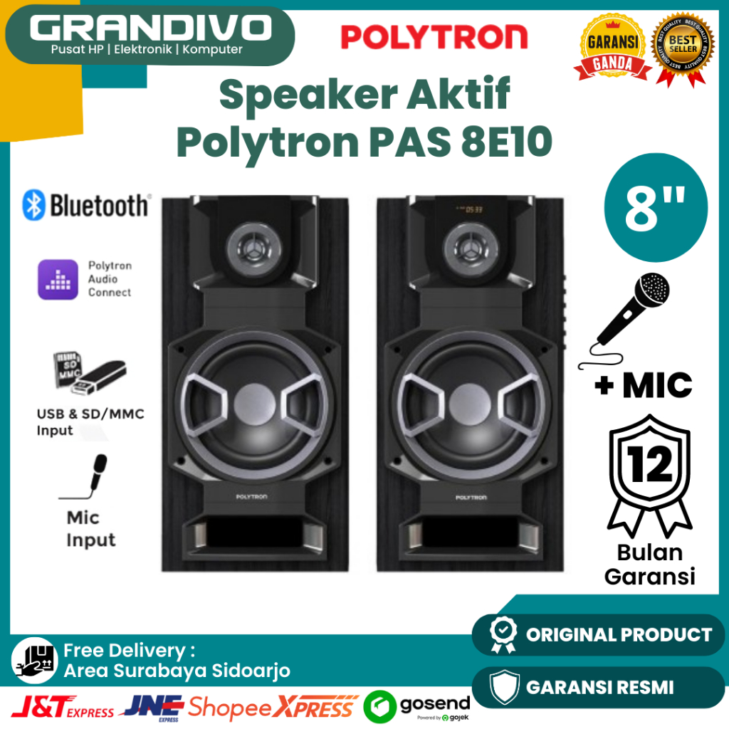 Jual Speaker Aktif Polytron Bluetooth Pas 8E10 Superbass Garansi Resmi ...