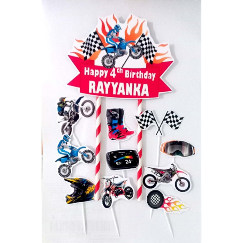 Jual TOPPER CAKE GAMBAR MOTOR TRAIL BISA CUSTOM NAMA | Shopee Indonesia